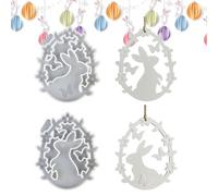 Moule en silicone pour lapin de Pâques | Moules pour fabriquer des pendentifs pour les amateurs de bricolage en résine, famille, fêtes et décoration de la maison