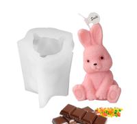 Moule en silicone pour lapin, moule en silicone pour lapin Moules à de | Silicone en forme de lapin Fait à la main pour la fabrication de bougies parfum Tête inclinable