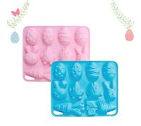 Moule en silicone pour lapins de Pâques, 10 compartiments pour pochoirs réutilisables, moule d'oeufs de Pâques pour chocolat - pour dessert mousse cupcake cacao chocolat cuisine quotidienne