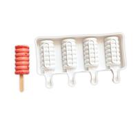 Moule en silicone pour machine à desserts faits maison, plateau à crème glacée en spirale à 4 fentes avec conception à dégagement facile pour les recettes de yaourt et de purée de fruits à la maison