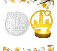 Moule en silicone pour maison - Moule en silicone pour petite maison Love - Moule réutilisable pour bougeoir de maison - Moule de maison de lumière - Moules créatifs avec support de lumière en forme