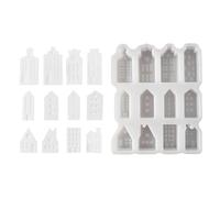 Moule en silicone pour maison, moule en silicone pour petite maison | Moule à béton en plâtre pour petites maisons - Moule de coulée en résine de ciment à 12 cavités Moules à craie Moules en s