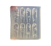 Moule en silicone pour manucure - Souple et flexible - Réutilisable - Avec motif papillon et vigne - Démoulage facile