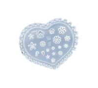 Moule en silicone pour nail art avec champignon feuilles d'érable motifs de cœurs pour la conception de manucure modèle réutilisable pochoir de manucure créatif