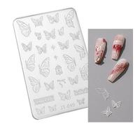 Moule en silicone pour nail art en forme de fleur - Pochoirs en résine - Pour manucure acrylique et gel UV