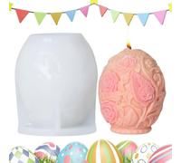 Moule en silicone pour oeufs de Pâques, moule en silicone pour Pâques - Moule à bougie réutilisable avec statue de de, pour moulage en résine époxy à libération facile pour decorazion