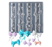 Moule en silicone pour ongles - formes 3D en silicone à cœur et nœud pour décorations à ongles faibles - outil de manucure avec cœur et ruban, réutilisable pour soin beauté femme