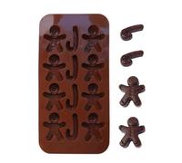Moule en silicone pour pan de, moule à chocolat avec bonhomme de pan de, moule à fondant à 12 cavités, moule antiadhésif pour bâtonnets de sucre pour biscuits, bonbons, puddings, gelées, d