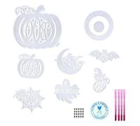 Moule en silicone pour pendentif en forme de goutte en forme de citrouille et sorcière à suspendre au mur pour moulage de résine