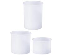 Moule en Silicone pour Photophore Bougie, Résine, Décor Maison | Souple et Réutilisable, Effet Miroir Brillant, Lot de Trois Tailles Blanc, Compatible Plupart des Matériaux
