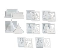 Moule en silicone pour photophore - Lot de 8 pièces Mole pour travaux manuels avec lanterne de Noël | Fonte de béton, plâtre, ciment, plâtre époxy pour bricolage | Moule en silicone pour bougeoirs