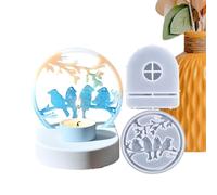 Moule en silicone pour photophore, moule en résine pour bougeoir, moule en silicone non collant pour insérer des oiseaux, moules en fonte créatifs, moules ronds pour insérer des oiseaux pour cent