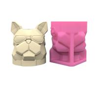 Moule en silicone pour plantes succulentes - Vase en forme de chien - Pot de fleurs - Moule en résine époxy - Support pour stylo - Moule artisanal fait à la main