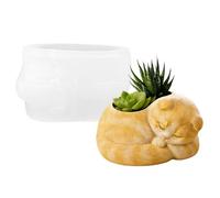 Moule en Silicone pour Pot de Cactus Forme Chat Roulé En Boule De Résine
