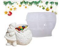 Moule en silicone pour pot de fleurs - 3D - Moule en silicone - Père Noël - Moule à ciment - Moules pour récipients à bonbons - Pour les enseignants de l'art du plâtre, les amateurs de bricolage, les