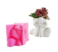 Moule en silicone pour pot de fleurs, béton, ciment et plantes, pot de fleurs, résine époxy, support de pinceaux de maquillage, moules de pot de fleurs pour résine/ciment avec trou de drainage, très