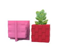 Moule en silicone pour pot de fleurs, cube carré, résine époxy, béton, argile, ciment, jardinière succulente, bougie, porte-stylo, moule époxy, pot de fleur, grand moule rond en silicone