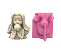 Moule en silicone pour pot de fleurs en béton, ciment - Pot de fleurs en résine époxy - Support pour pinceaux de maquillage - Moules en silicone pour moulage/époxy/ciment