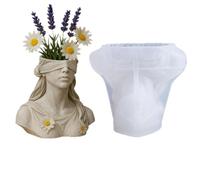 Moule en silicone pour pot de fleurs en forme de déesse avec les yeux bandés, idéal pour les travaux manuels, la maison, le jardin, les projets de décoration, récipient de fleurs pour résine