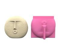 Moule en silicone pour pot de fleurs en forme de visage humain - Moules en résine - Décorations artisanales - Arrangement de fleurs