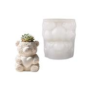 Moule en silicone pour pot de fleurs en forme d'ours pour travaux manuels, bijoux en résine, pot de fleurs décoratif, plusieurs matériaux d'artisanat