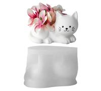 Moule en Silicone pour Pot de Fleurs - Forme en Résine Animale 3D | Moules Pour Pots De Fleurs En Béton En Forme De Chat Mignon | Pour La Maison Les Fêtes Les Arts Et L Artisanat La Famille Et Les Ami
