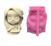 Moule en silicone pour pots de fleurs en forme de petite fille - Fournitures de fabrication artisanale pour pot de fleurs, vase en silicone pour ciment