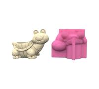 Moule en silicone pour pots de fleurs en forme de tortue, bougeoirs, porte-stylos, moules en silicone pour résine