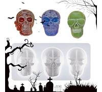 Moule en silicone pour résine époxy avec crâne, moules de crâne pour résine époxy - Moule à bougie crâne - Moules pour petits crânes pour fabriquer un porte-clés avec bracelet pen