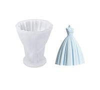 Moule en silicone pour robe de mariée délicate pour la fabrication de bougies de robe de mariée 3D complexes, parfait pour les occasions romantiques, moule en silicone pour jupe de princesse