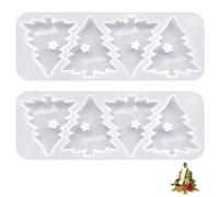 Moule en Silicone pour Sapin de Noël,Lot de 2 Moules Bougie D'Arbre Noël 4 Cavités,pour Décoration de Gâteaux de Noël a la Maison