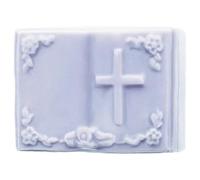Moule en silicone pour savon avec croix en relief | Idéal pour baptême et communion | 8 x 6 x 1 cm | Personnalisable avec tampon | Détails parfaits