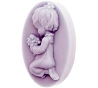 Moule en silicone pour savon de communion pour fille | ovale 4,5 x 7,5 cm | Résistant et flexible | Idéal pour les cadeaux de communion | Comprend une figurine en relief | Résultat facile et
