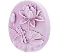 Moule en silicone pour savon en forme de fleur de lotus et libellule, 5,5 x 7,5 x 1,5 cm | Créez facilement des savons élégants et naturels
