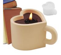 Moule en silicone pour tasse de cœur - Porte-bougie créatif, moule en forme de cœur | Forme de tasse en cœur, moule en résine, idée cadeau romantique, moule en silicone réutilisable tasse de cœur pour