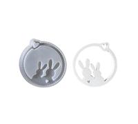 Moule en silicone pour travaux manuels, couronnes de Pâques, lapins, pendentifs à suspendre, ornement pour porte de maison, décoration murale, couronne, pendentifs, résines d'expoy