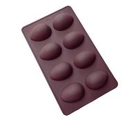 Moule en silicone pour œufs de Pâques 8 bombes à chocolat Moules à 8 cavités Coquilles de chocolat cassables Demi-sphères Moule à œufs en forme d'autruche Moule à gâteau, bonbons (café, 1 pièce)