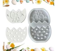 Moule en silicone pour œufs de Pâques, lapin facile à démouler, réutilisable, pour résine, époxy, cire, plâtre, projets artistiques, décorations de fête, adultes et enfants