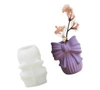 Moule en silicone pour vase à ruban, forme de moulage pour fabrication de bougies avec détails plissés, conception à dégagement facile, fourniture de projet de décoration intérieure pour les