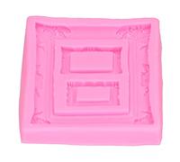 Moule en silicone rétro cadre photo moule de cuisson fondant gâteau décoration outil chocolat moule en argile pour bricolage gâteaux chocolats bonbons pain rose 120 g