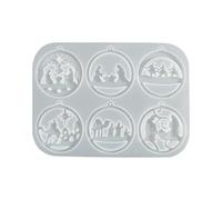 Moule en silicone réutilisable à 6 cavités pour la fabrication de boucles d'oreilles, porte-clés, décorations de Noël, moule en silicone pour boucles d'oreilles, porte-clés, pendentifs