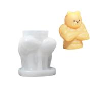 Moule en silicone réutilisable en forme d ' ours pour fabriquer des bougies, modèles flexibles et faciles à démouler pour des projets créatifs, moule artisanal fait à la main