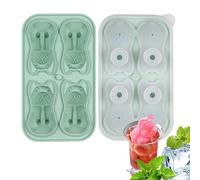 Moule en silicone réutilisable en forme de bouledogue avec 4 cavités pour café, lait, thé, boissons fraîches, whisky et cocktails