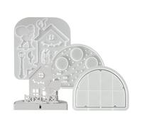 Moule en silicone réutilisable pour bougie Motif village de Noël | Moule en résine pour bougie, cire, béton, plâtre, cours d'art, salon, entrée, maison