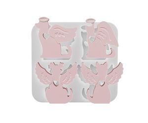 Moule en silicone réutilisable pour fabriquer de beaux anges, chats, chiens, décorations de bougies, moules de décoration de mariage faits à la main, silicone réutilisable