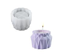 Moule en silicone robuste à facettes pour les amateurs de création de vases, porte-stylos, pots de rangement et gobelets parfumés. Moule en silicone