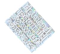 Moule en silicone robuste effet holographique arc-en-ciel, alphabets et chiffres, accessoire portable pour loisirs créatifs, usage quotidien