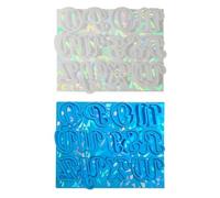Moule en silicone robuste effet holographique arc-en-ciel pour lettres de l'alphabet et chiffres - Accessoire portable pour loisirs créatifs - Usage quotidien