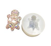 Moule en silicone robuste en forme de tortues en diamant pour décoration de tortues faites maison, accessoire d'art et cadeaux, facile à démouler
