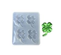 Moule en silicone robuste en forme de trèfle à quatre feuilles porte-bonheur pour résine, accessoire artistique, pendentif, accessoires, démoulage simple, passe au lave-vaisselle, cadeau en forme de
